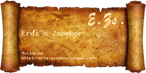 Erős Zsombor névjegykártya